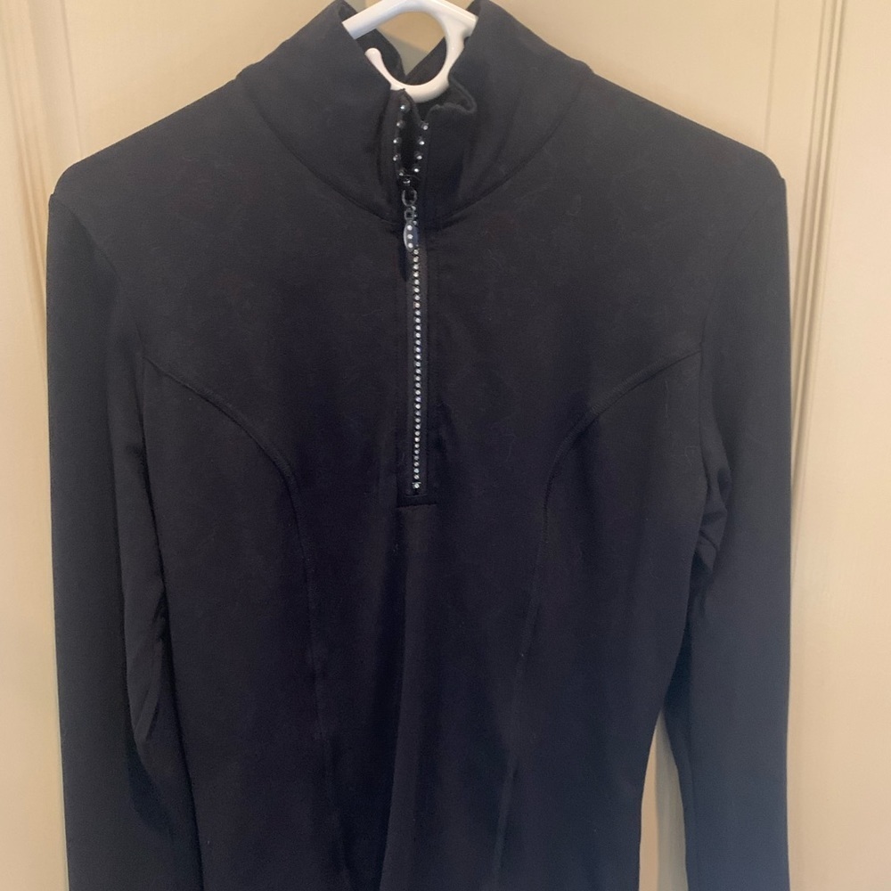 Nils Half Zip Jeweled Long Sleeve Shirt Small